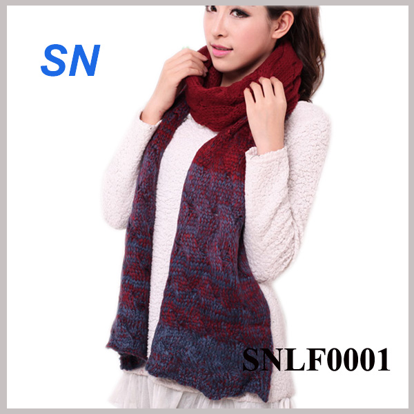 Fashion New Design Winter Warm Knitted Scarf for Ladies