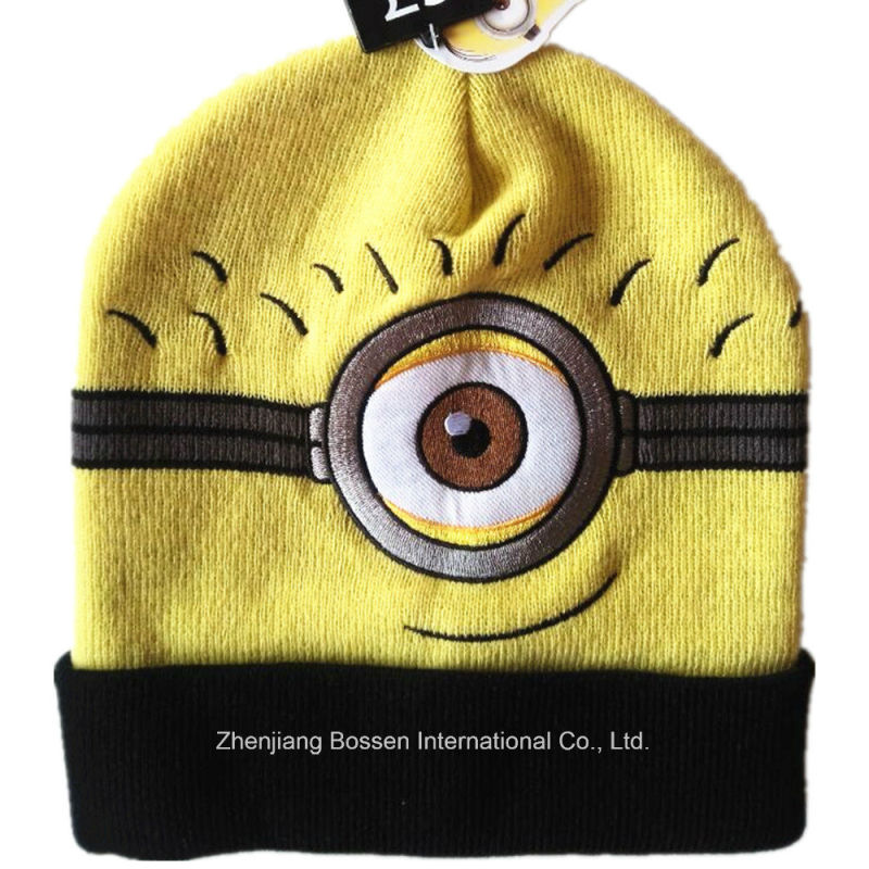 OEM Produce Customized Design Cartoon Acrylic Winter Knitted Jacquard Beanie Hat