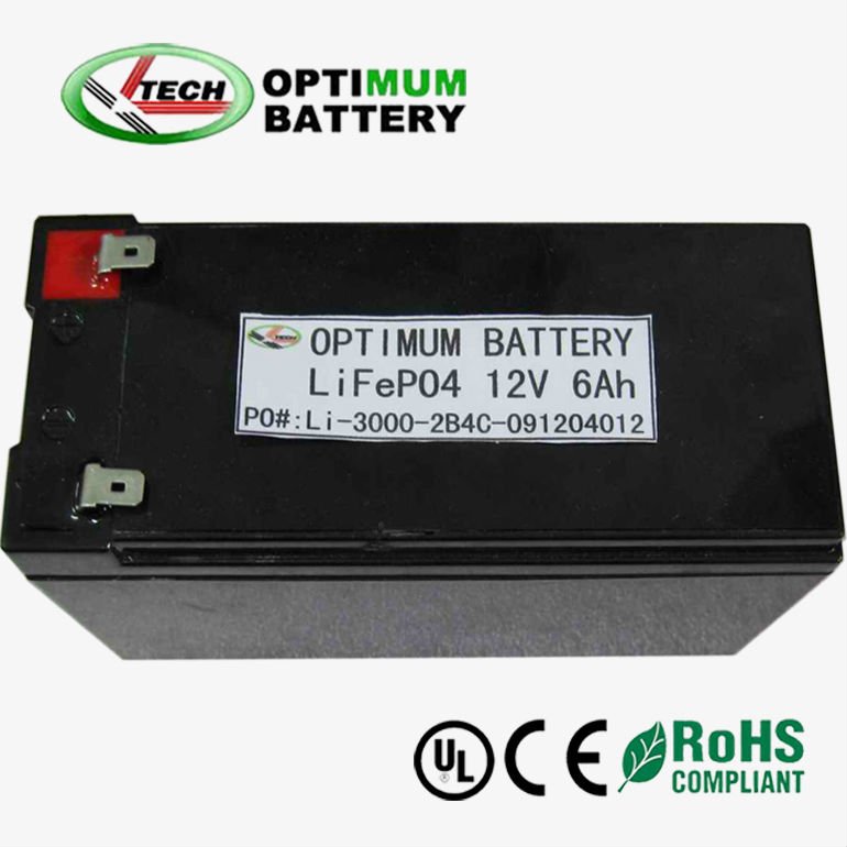 12V 6ah LiFePO4 Battery for LED Lighting Battery