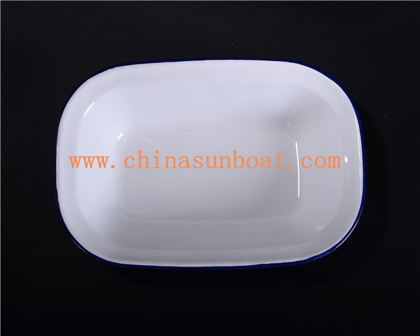 Sunboat Rectangular Dish Enamel Plate Enamel Dish Butter Dish Tray