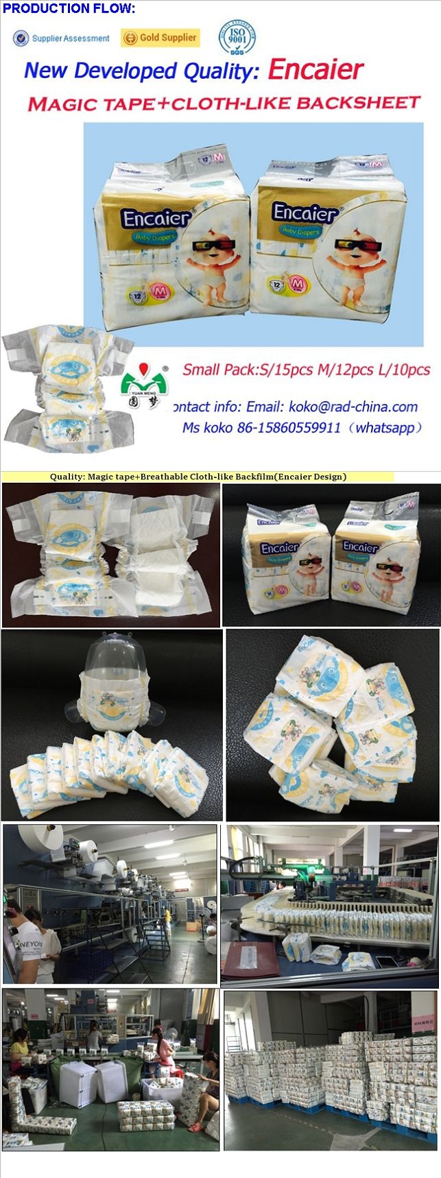Ghana Market High Quality Breathable Magic Tape Velcro Tape Cloth-Like Back Film Diaper Cheap Disposable Baby Diapers