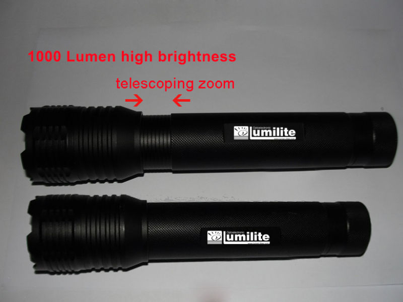 1000 Lumen PRO-Focus CREE Xm-L2 Flashlight Telescoping Zoom Flashlight
