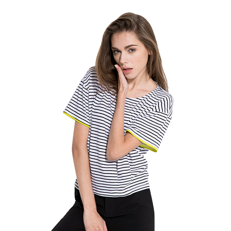 Women Stripe Short Sleeve T-Shirt