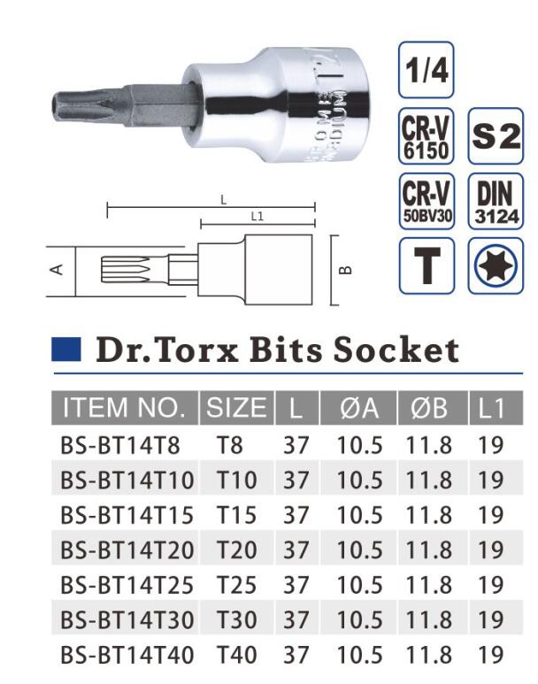 Dr. Torx Bits Socket - BS-Bt14t8