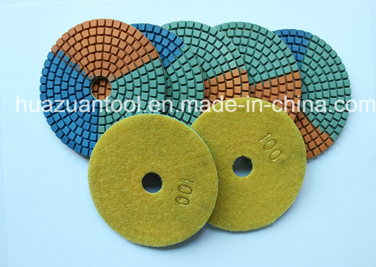 Wet Type Three Colors Ceramic Resin Polishing Pads for Marble Granite