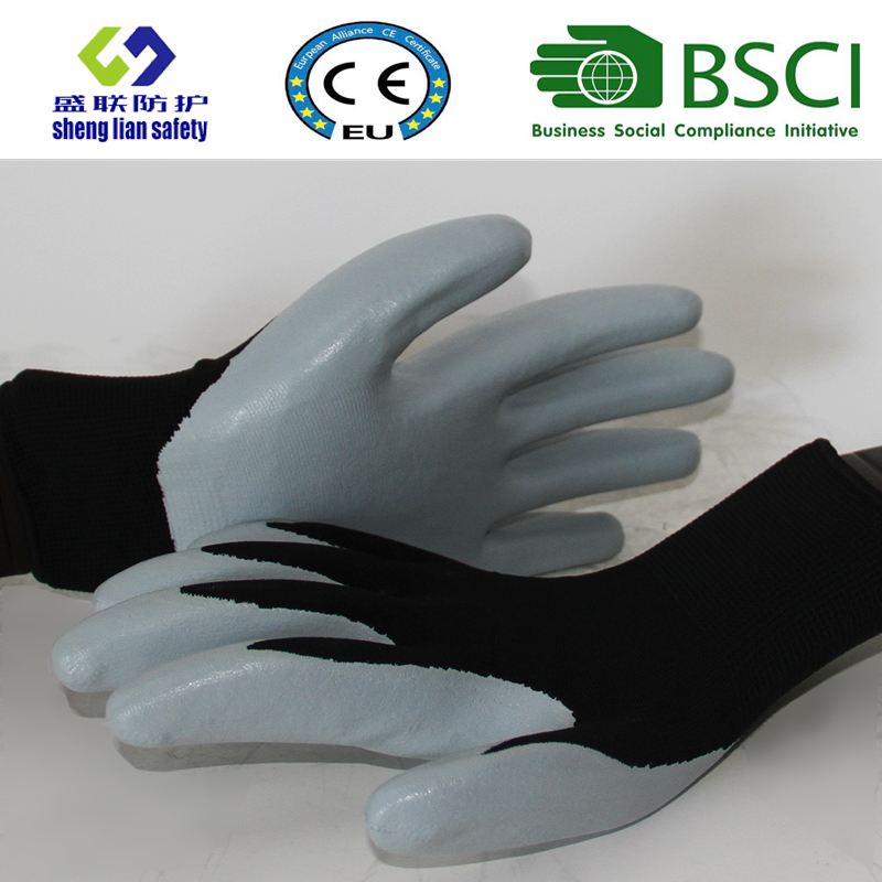 13G Polyester Shell with Nitrile Coated Work Gloves (SL-N115)