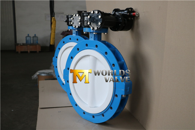 PTFE Lining Lug Typesplit Body Butterfly Valve with Ce ISO Wras Approved