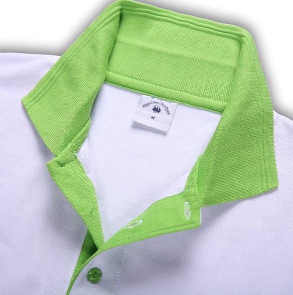 White and Green Color Combination Polo T Shirts