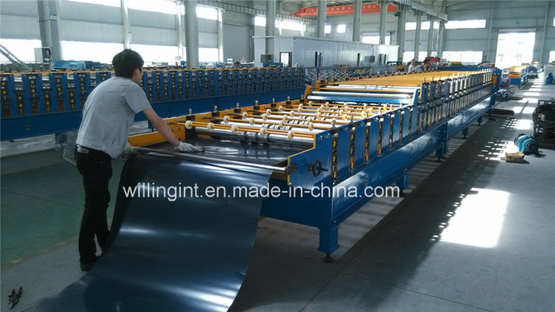 Sales Trapezoidal Dual Level Wall Roof Roll Forming Machine