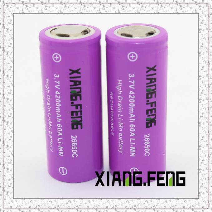 3.7V Xiangfeng 26650 4200mAh 60A Imr Rechargeable Lithium Battery Battery