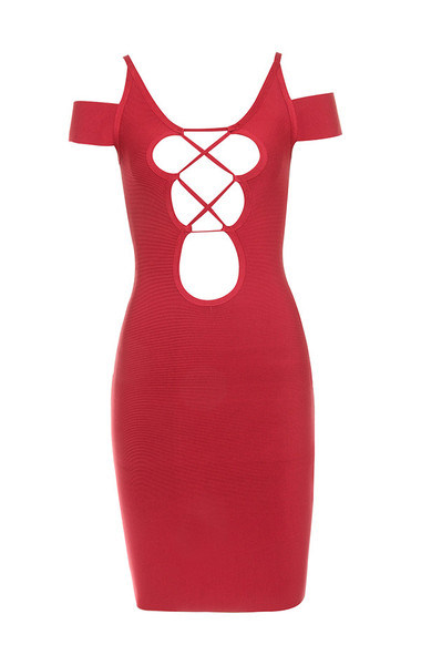 Slip Dress Shoulder Dress Red Bandage Dress Sexy Dress