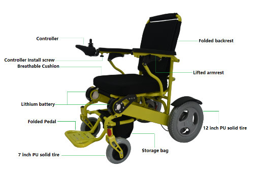 250W 12ah Porable Electric Power Wheelchair