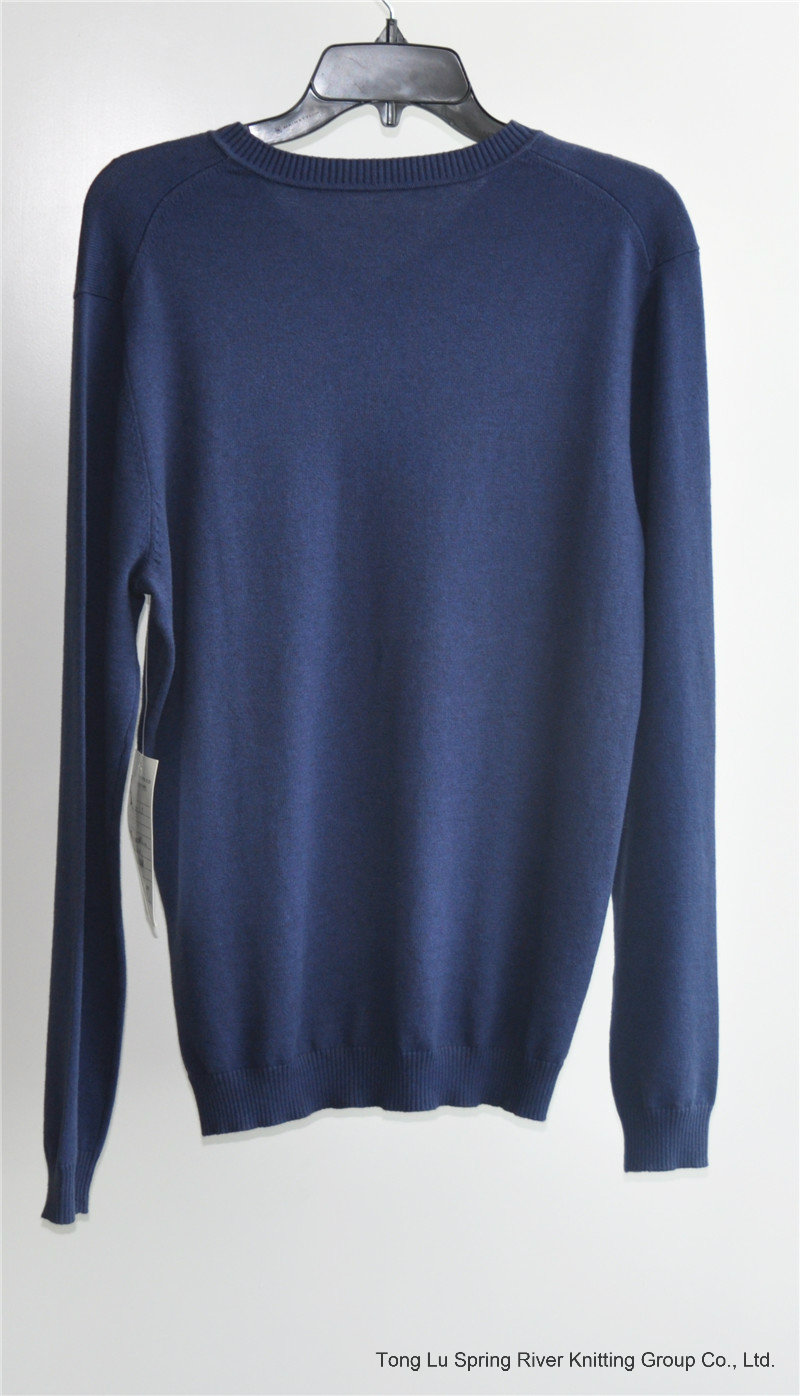 Winter Men Long Sleeve V-Neck Knit Pullover Sweater