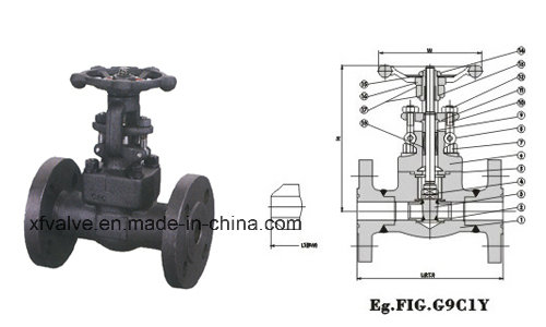 High Pressure 1500lb Forged Steel A105 Flange End Gate Valve