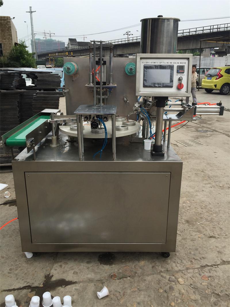 Hongzhan Kis900 Automatic Rotary Type Cup Filling and Sealing Machine for Juic or Coffee