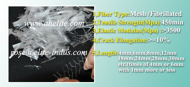 4mm 6mm 8mm 12mm 16mm 19mm 13mm 20mm PP Polypropylene Mesh/Fibrillated Concrete/Cement Fibre Fiber