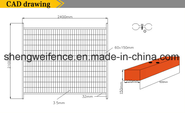 Easy Assembly Anti-Rust Galvanized Steel Temporary Fence for Sale