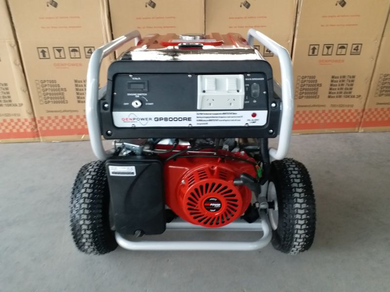 7.5kw Heavy Duty Remote Start Petrol Generator with 2X Large Pneumatic Wheels and Handle