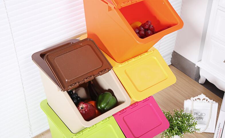 Small Size Stackable Plastic Storage Box with Swing Lid
