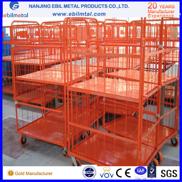 Popular Metal Roll Container / Foldable Metal Table Trolley