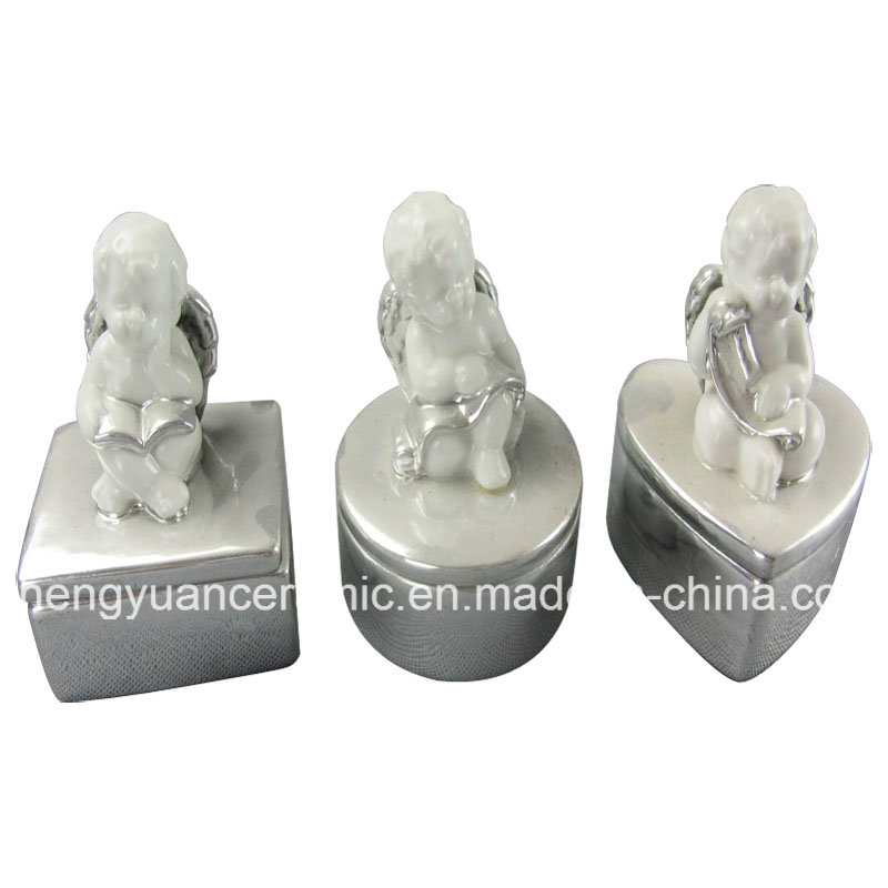 Angel Shape Ceramic Jewelry Box (holiday decoration)