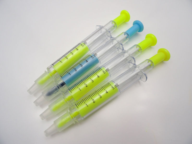 Novelty Multi Color Promotional Syringe Highlighter Pen (XL-2031)