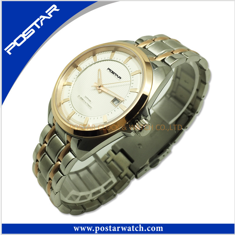 Two Tone Plating Stainless Steel Automatic Business Men's Watch