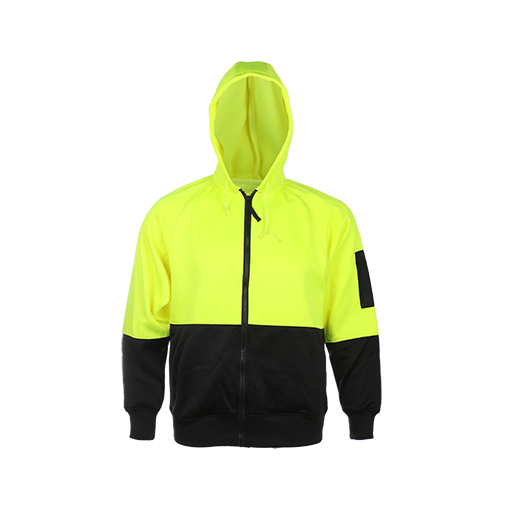 Reflective Safety Hooded Jacket Contrast Colour