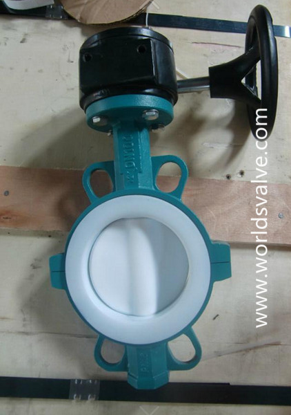 Teflon PTFE Lined Wafer Butterfly Valve with Ce ISO Wras Approved