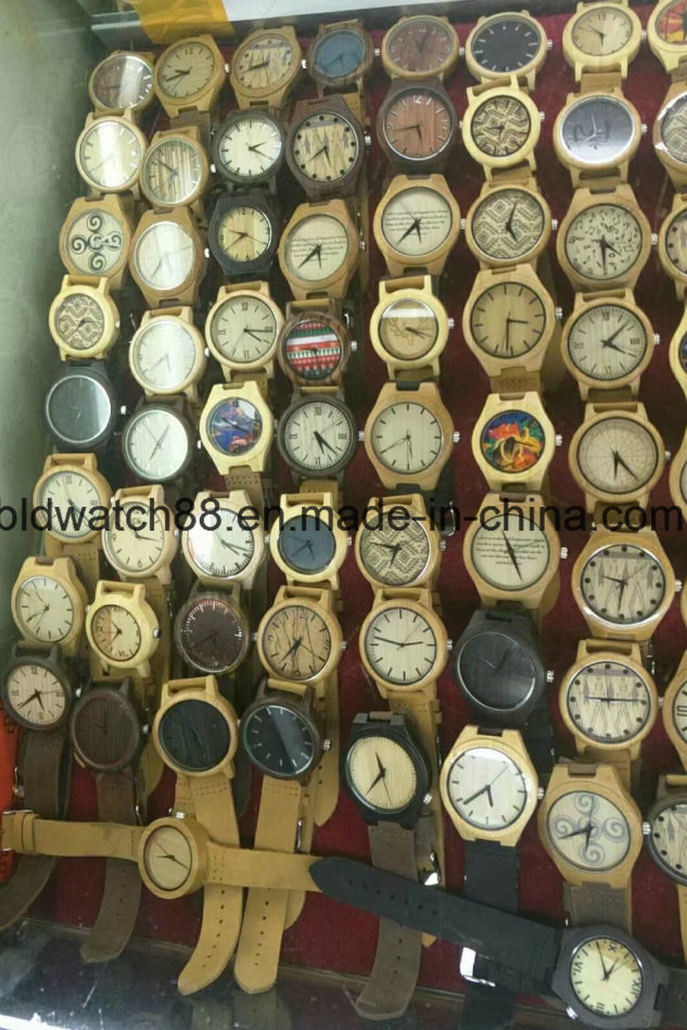 Leather Wood Wristwatches OEM Charm Wood Watches with Your Logo