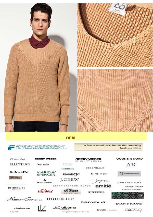 Manufactory Rib Knitting Pullover Wool Acrylic Man Sweater