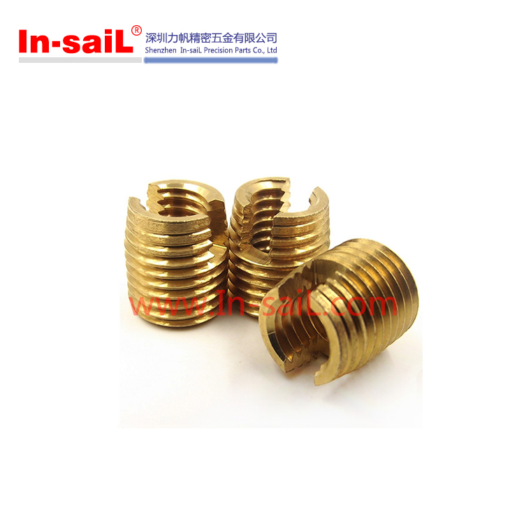 M6 Brass Self Tapping Thread Insert Slotted Nut for Plastics