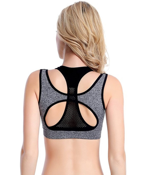 Fashion Fake Two Vest Type Sports Underwear High-Elastic Tight Running Yoga Gym Shake-Proof Seamless Underwired Bras