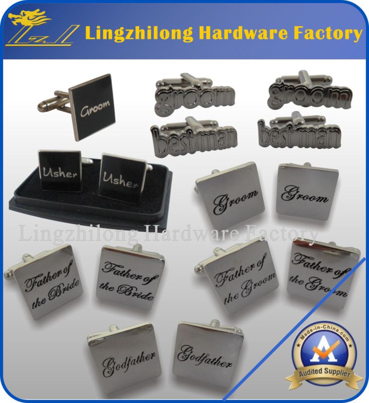 Groom Men's Silver Plated Wedding Business Cufflinks