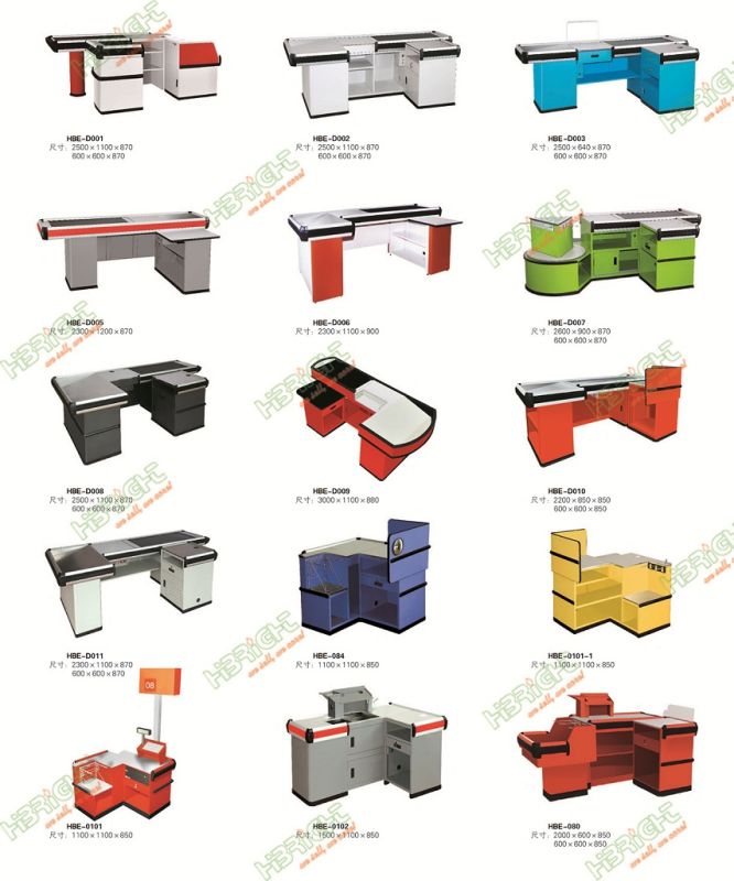 Supermarket Cashier Checkout Counter with Moter and Belt