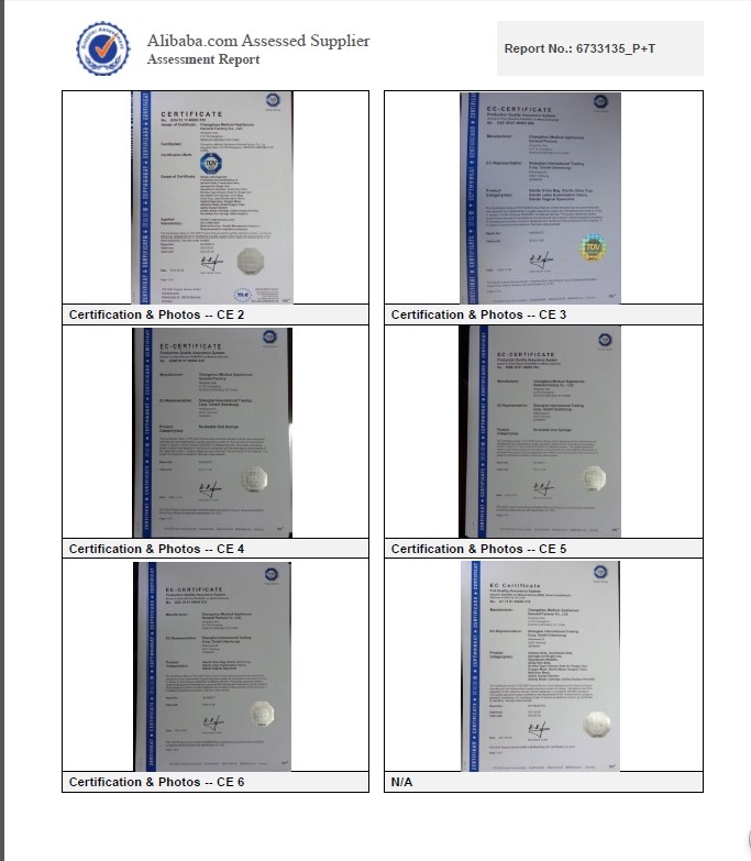 Three Parts with Needle Syringe with CE and ISO13485