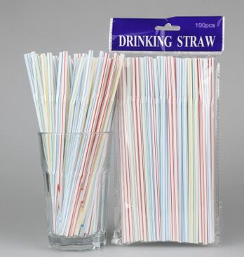 Plastic Drinking Straw with Logo Printing, Customized Ad Straw