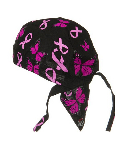 OEM Produce Customized Logo Printed Pink Cotton Promotional Girl's Pink Bandana Head Wrap Caps