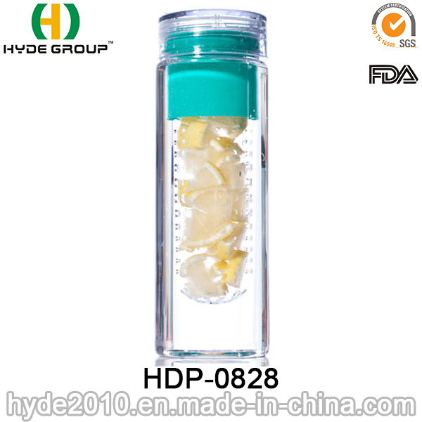 700ml Customized Tritan Fruit Infuser Water Bottle, BPA Free Plastic Fruit Infusion Bottle (HDP-0828)