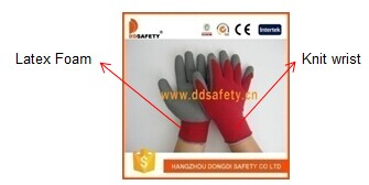 Foam Latex Coated Safety Gloves of String Knitted Dkl411