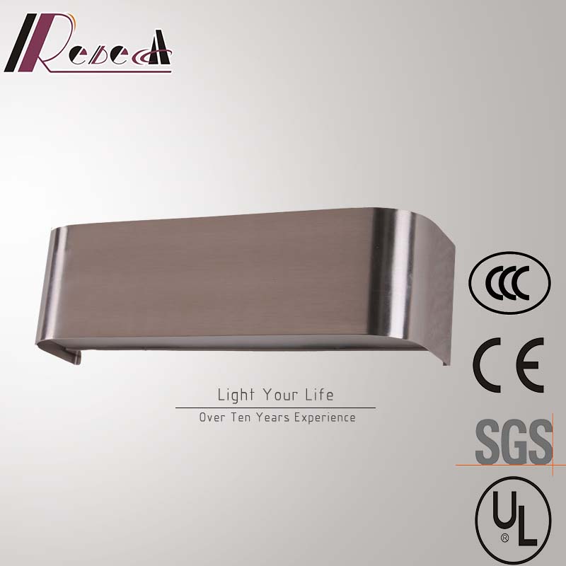 Simple Hotel Decorative Stainless Steel Bedside Square Wall Lamp