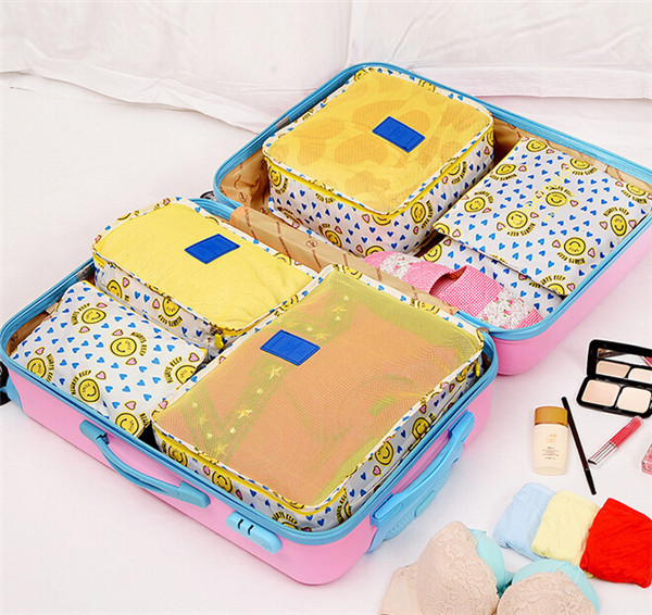 Latest Design Fashion 6PCS Storage Mesh Pouch Luggage Travel Organizer