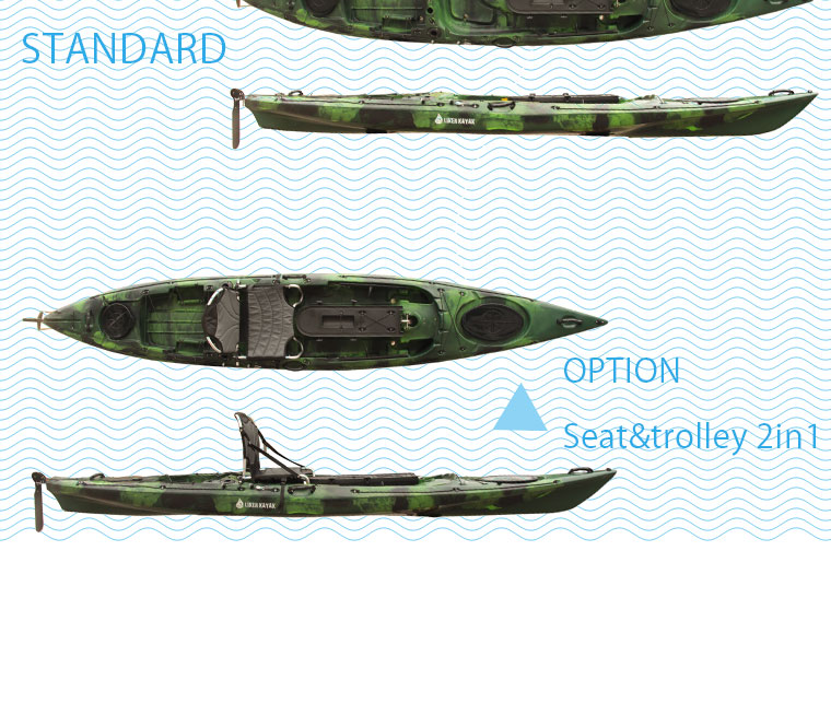 Single PE Roto Moulded Fishing Kayak Pedal Rudder Control Available with Motor to Free Hands