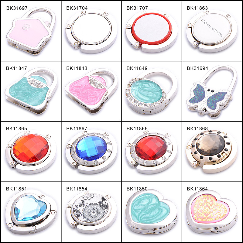 Color Filled Heart Shape Cute Zinc Alloy Bag Holder