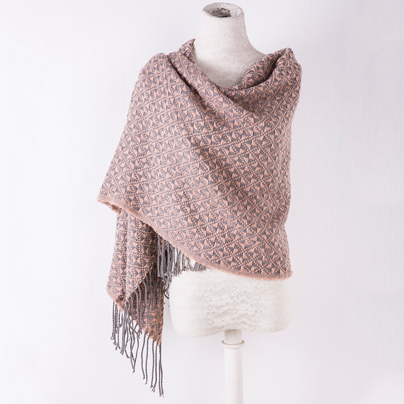 Women's Cashmere Like Classic Checked Knitted Winter Printing Shawl Scarf (SP303)