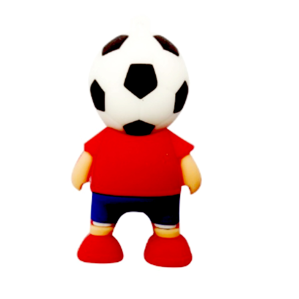 Soccer Player Shape PVC USB Pendrive with Free Samples