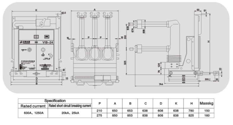 Vib 24kv Indoor Vacuum Circuit Breaker