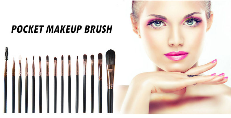 Professional 15PCS Makeup Brushes Set for Eyeshadow Eyeliner Eyebrow