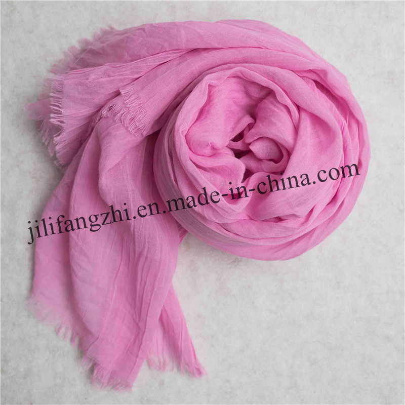 Woven Polyester Lady Plain Scarf Voile Fabric