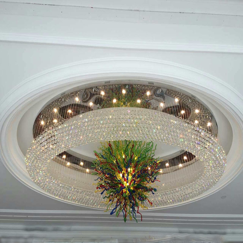 Big Size Round Luxury and Morden Crystal Project Lamp for Hotel Decoration